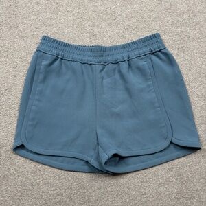 J.Crew Women's Shorts Size 4 Blue Satin Lightweight Elastic Waist Preppy Casual